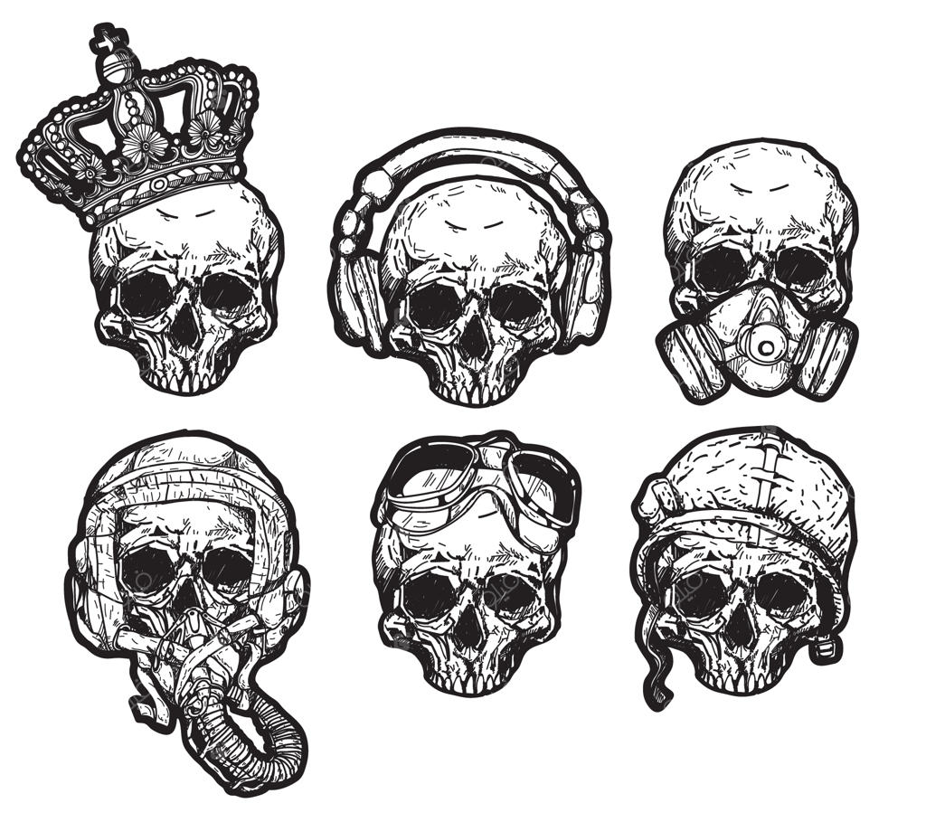 کلاه با طرح تتوی اسکلت