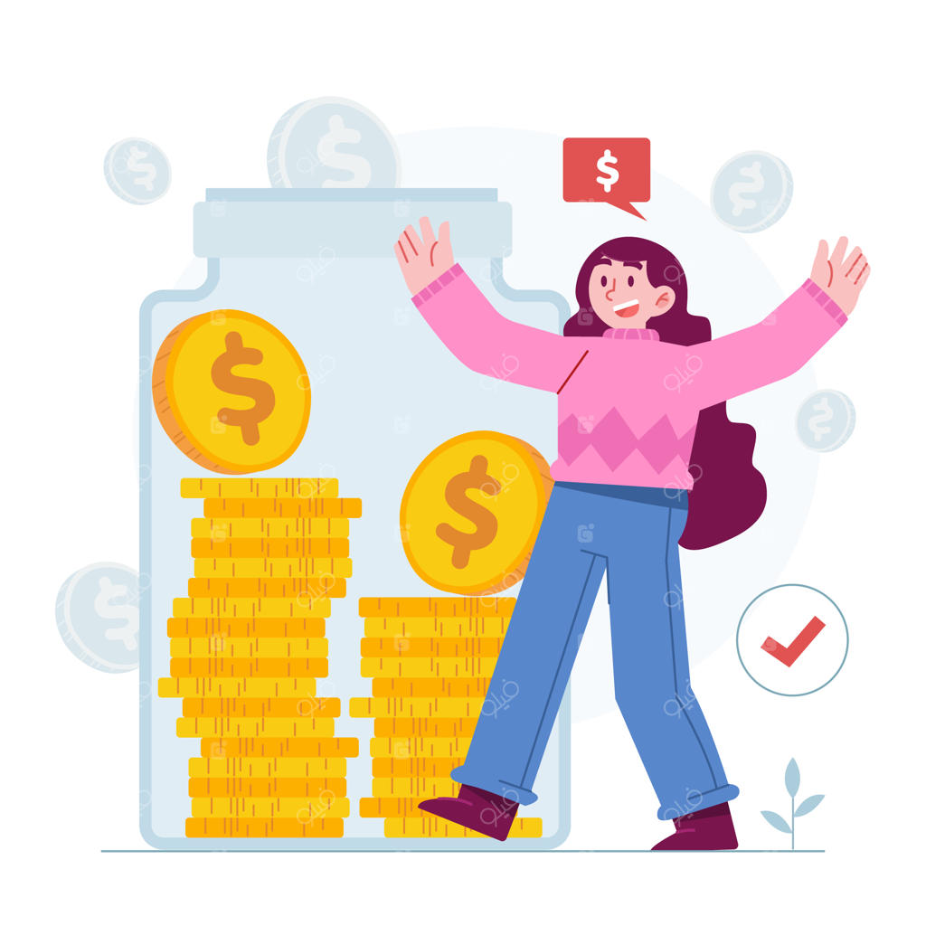 مفهوم صرفه‌جویی در هزینه: تصویرسازی مدیریت مالی و دارایی با قلک پس‌انداز