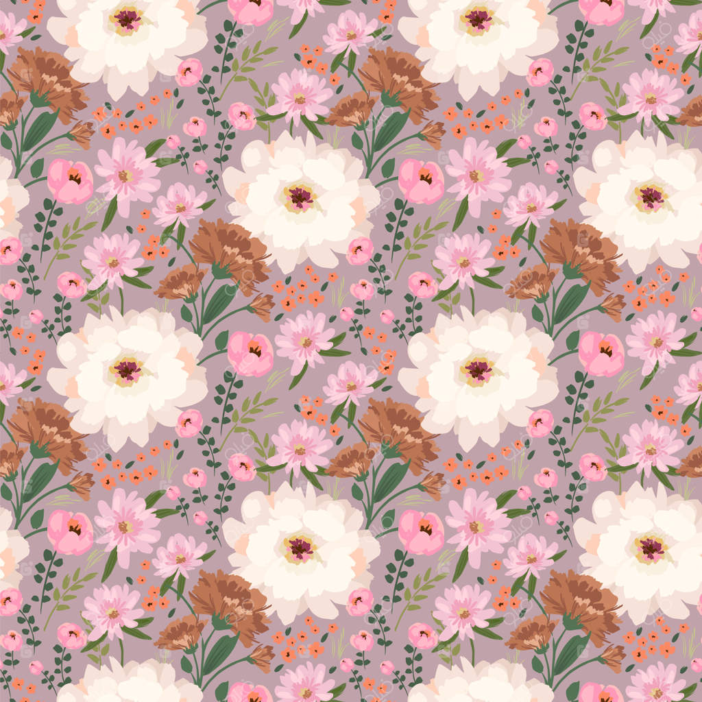 طرح یکپارچه گل‌ها: طراحی وکتور برای کاغذ دیواری، پارچه و دکوراسیون داخلی و موارد دیگر