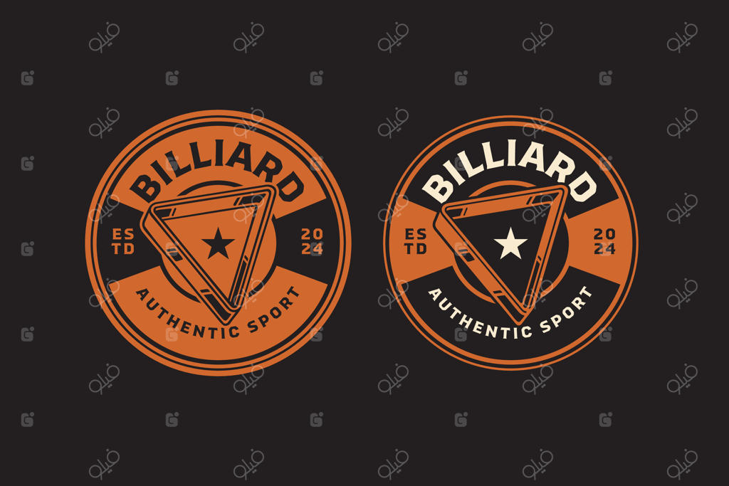 طراحی لوگوی رترو برای باشگاه بیلیارد: نشان مثلثی گوی‌های بیلیارد. مجموعه‌ای از طرح‌های قدیمی لوگو برای مسابقات اسنوکر و بیلیارد.