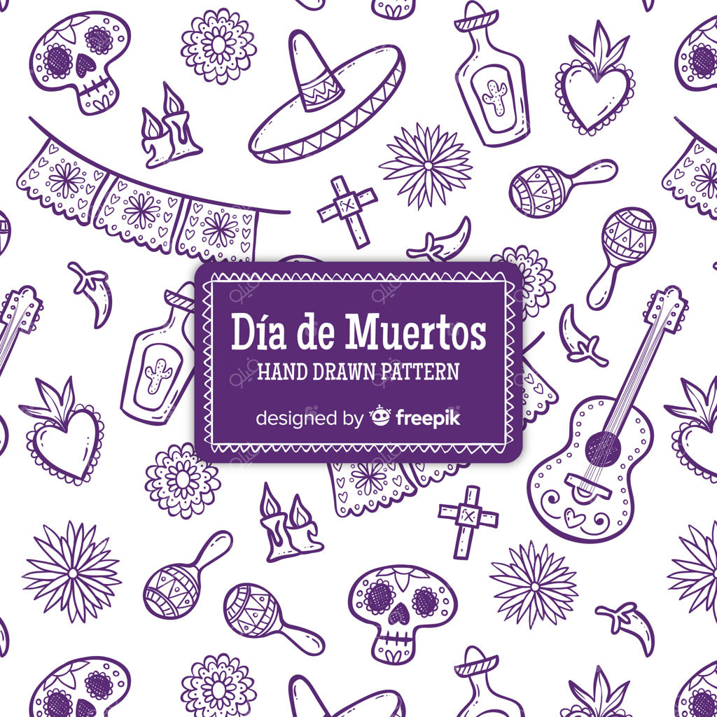 مجموعه الگوهای رنگارنگ دست‌ساز روز مردگان