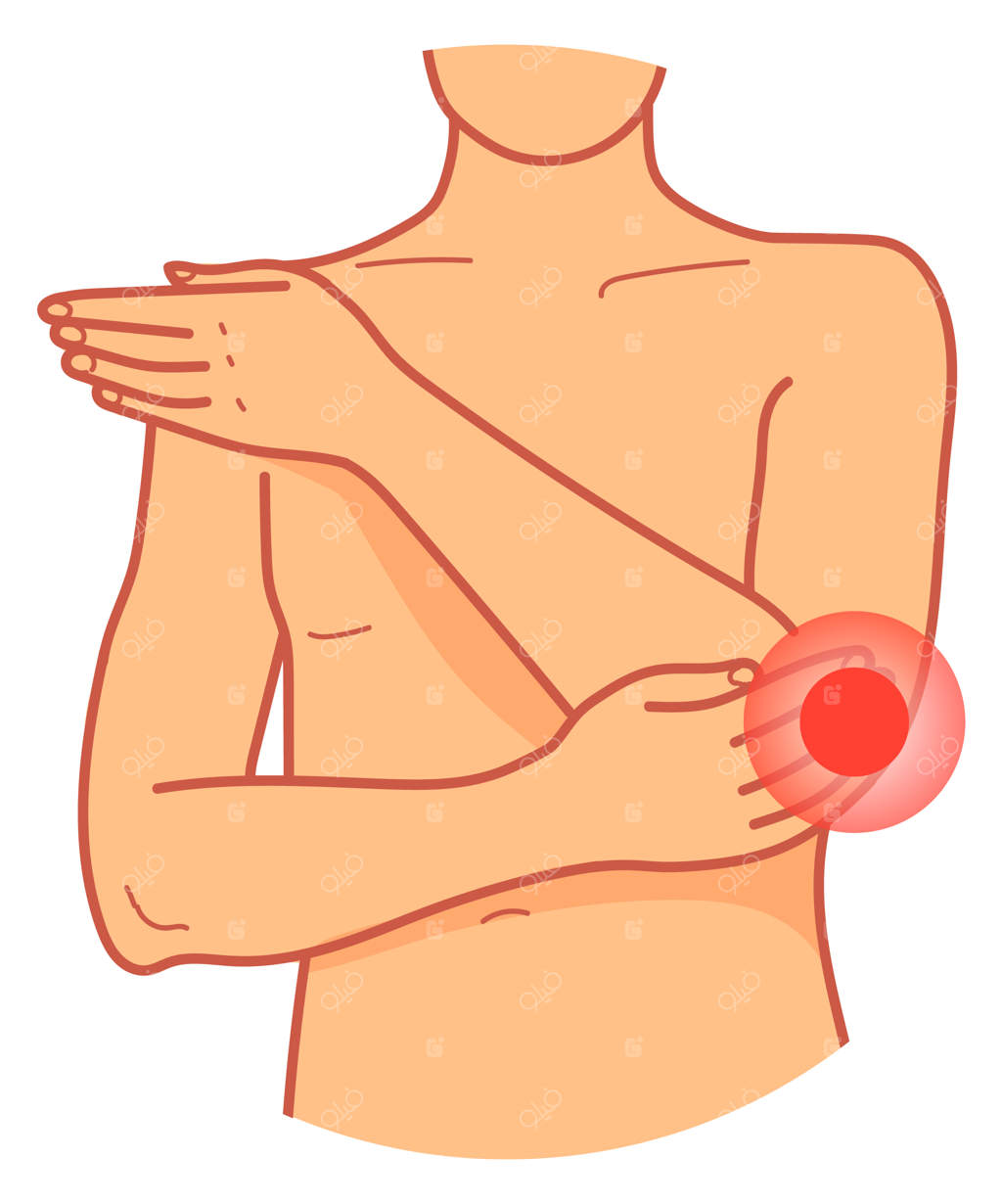 آیکون درد آرنج: آسیب کاریکاتوری مفصل دست