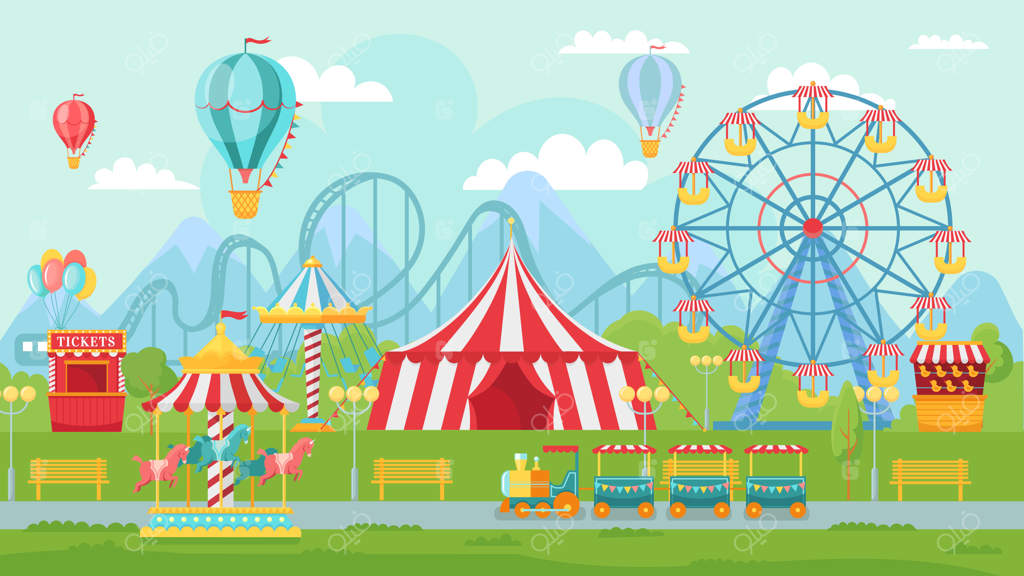 جشنواره‌ی شاد در پارک: جاذبه‌های تفریحی، چرخ و فلک و کاروسل کودکان