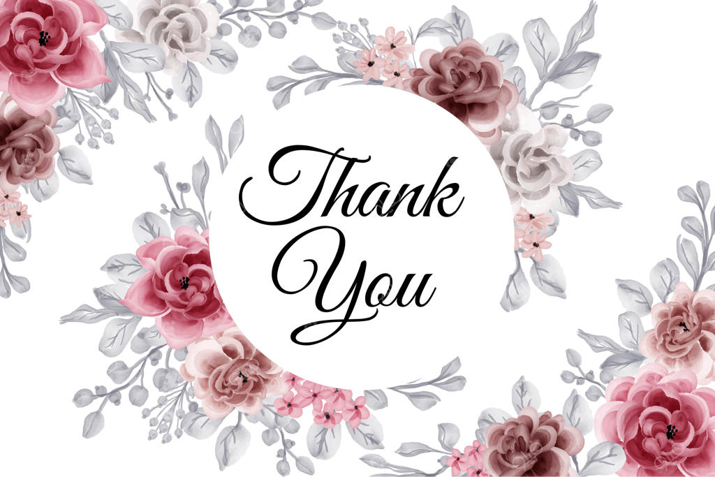 کارت تشکر رمانتیک با قاب گل رز شرابی و قهوه‌ای