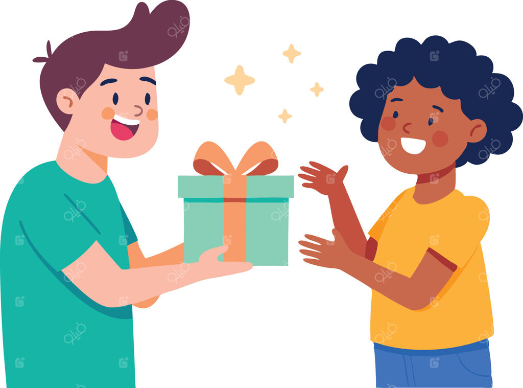 کودکان شاد در حال هدیه دادن به یکدیگر