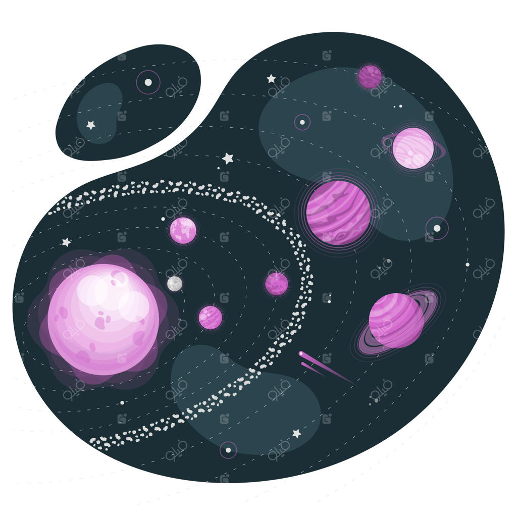 تصویر مفهومی از سیستم خورشیدی