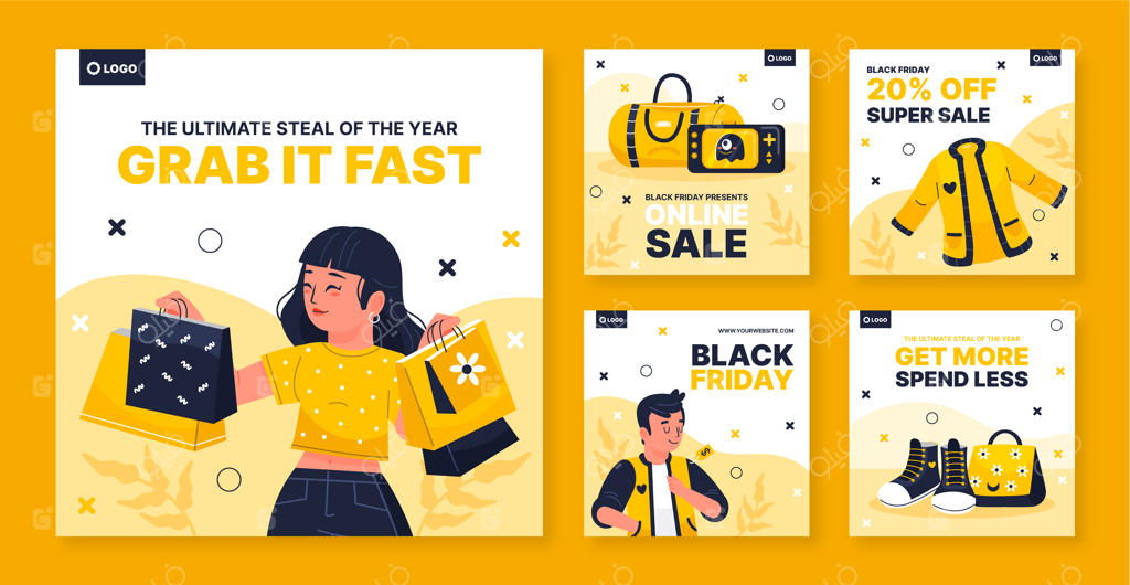 مجموعه پست‌های اینستاگرام برای حراج جمعه سیاه