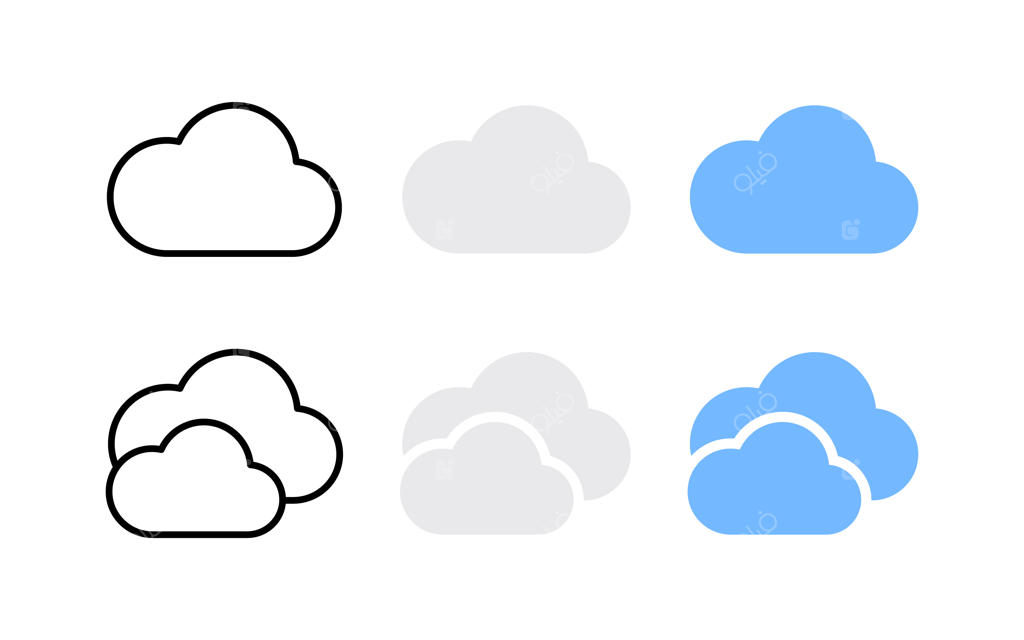آیکون‌های ابری به سبک ساده