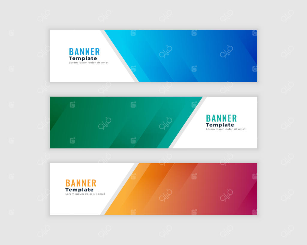 مجموعه وکتور رایگان بنرهای تجاری مدرن با طرح قالب