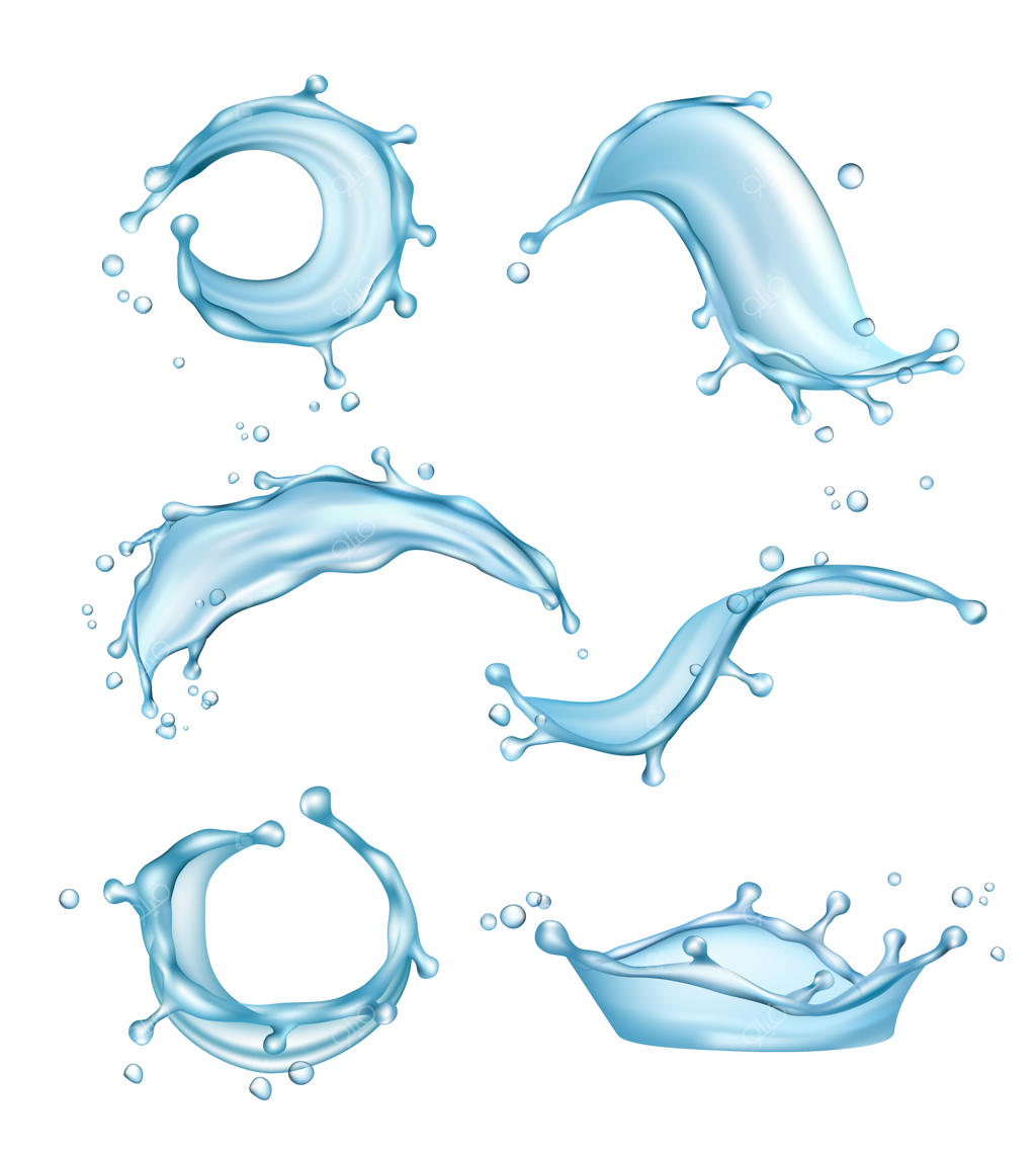 پاشیدن آب: قالب واقعی قطرات شفاف و طبیعی برای آبیاری