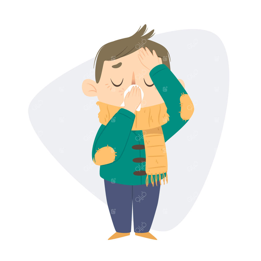 فردی با سرماخوردگی و سردرد