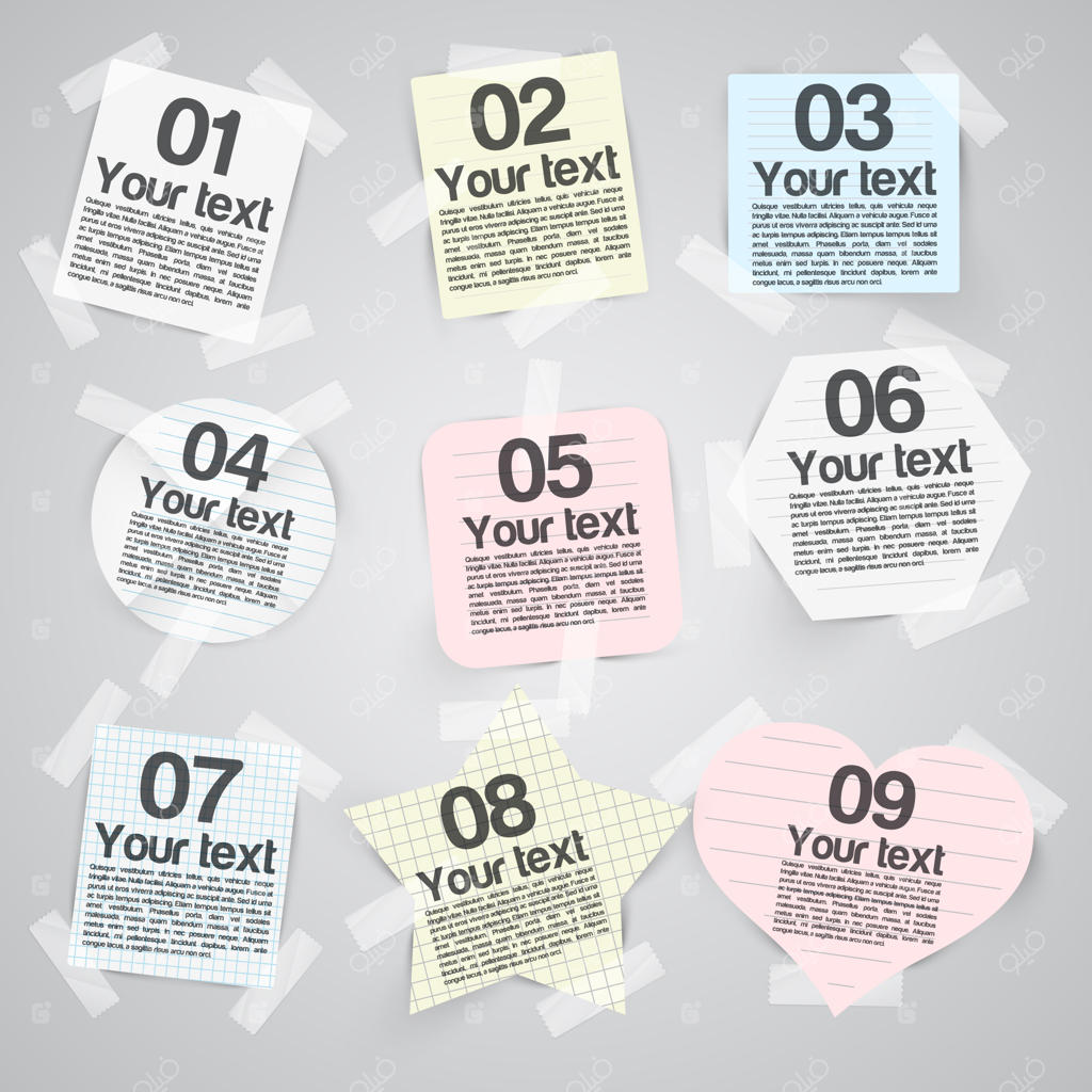 برچسب‌های کاغذی وکتور برای تبلیغات یا صفحات وب