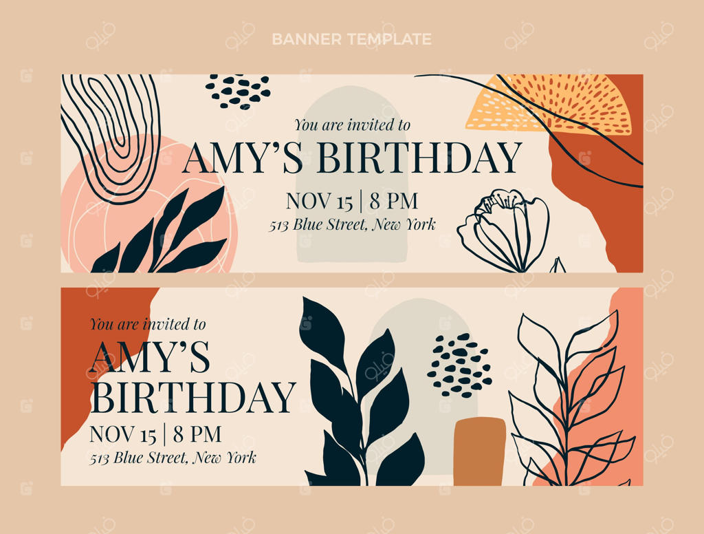 بنرهای تولد بوهویی، دست ساز و افقی