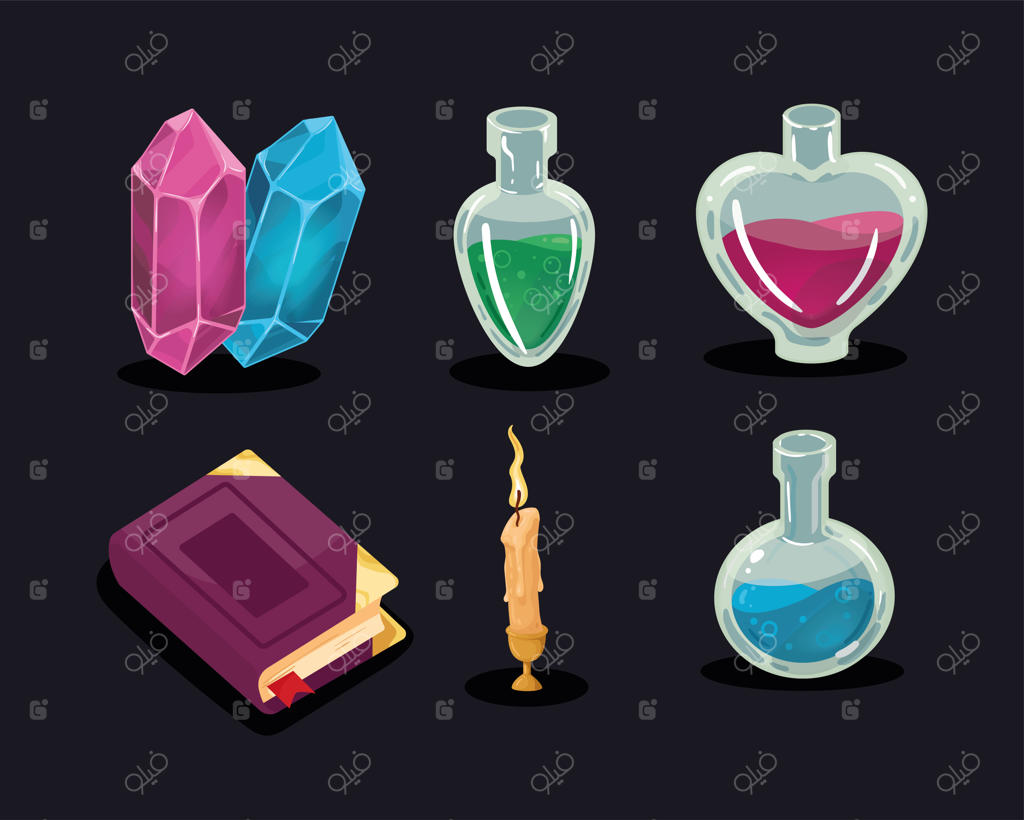 مجموعه شش آیکون جادوگر و جادو