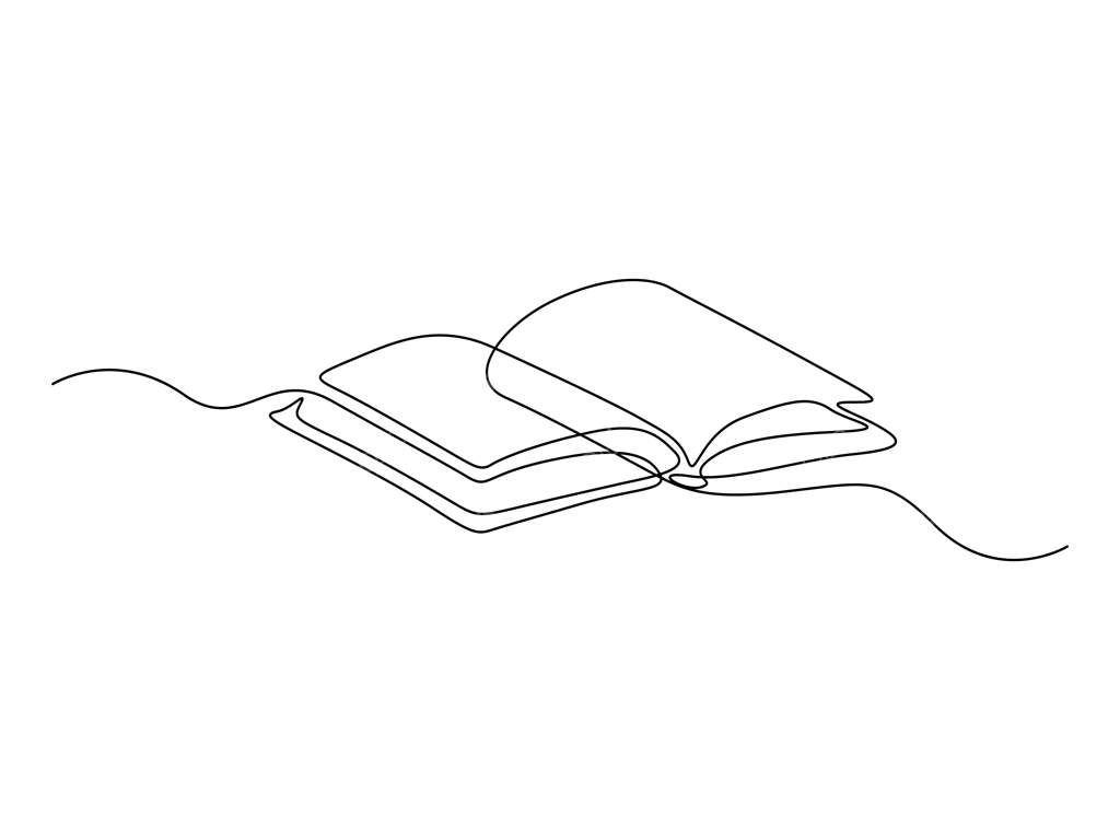 طرح برداری کتاب باز به صورت یک خط پیوسته