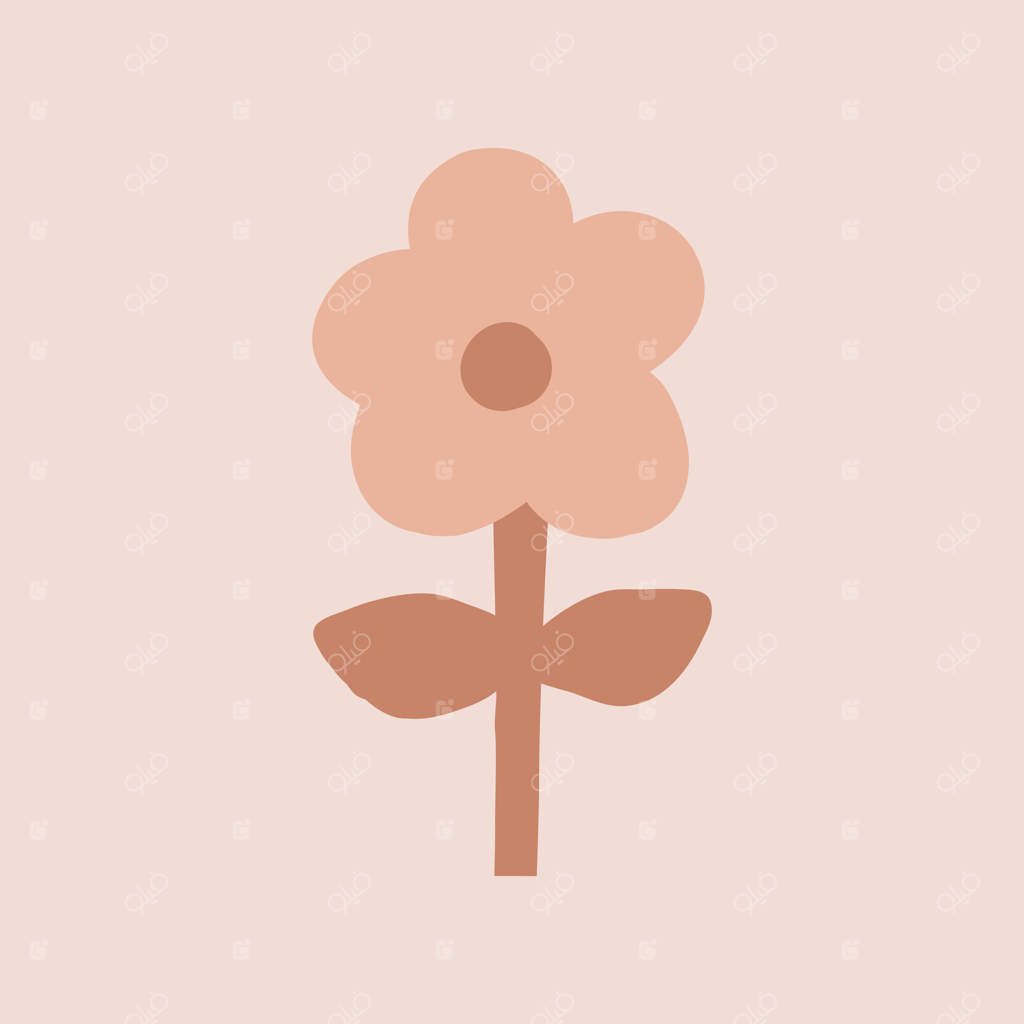 طراحی دستی گل‌های کوچک و ساده با استایل رنگ‌های محدود. طرح انتزاعی گل‌های بامزه در باغ.