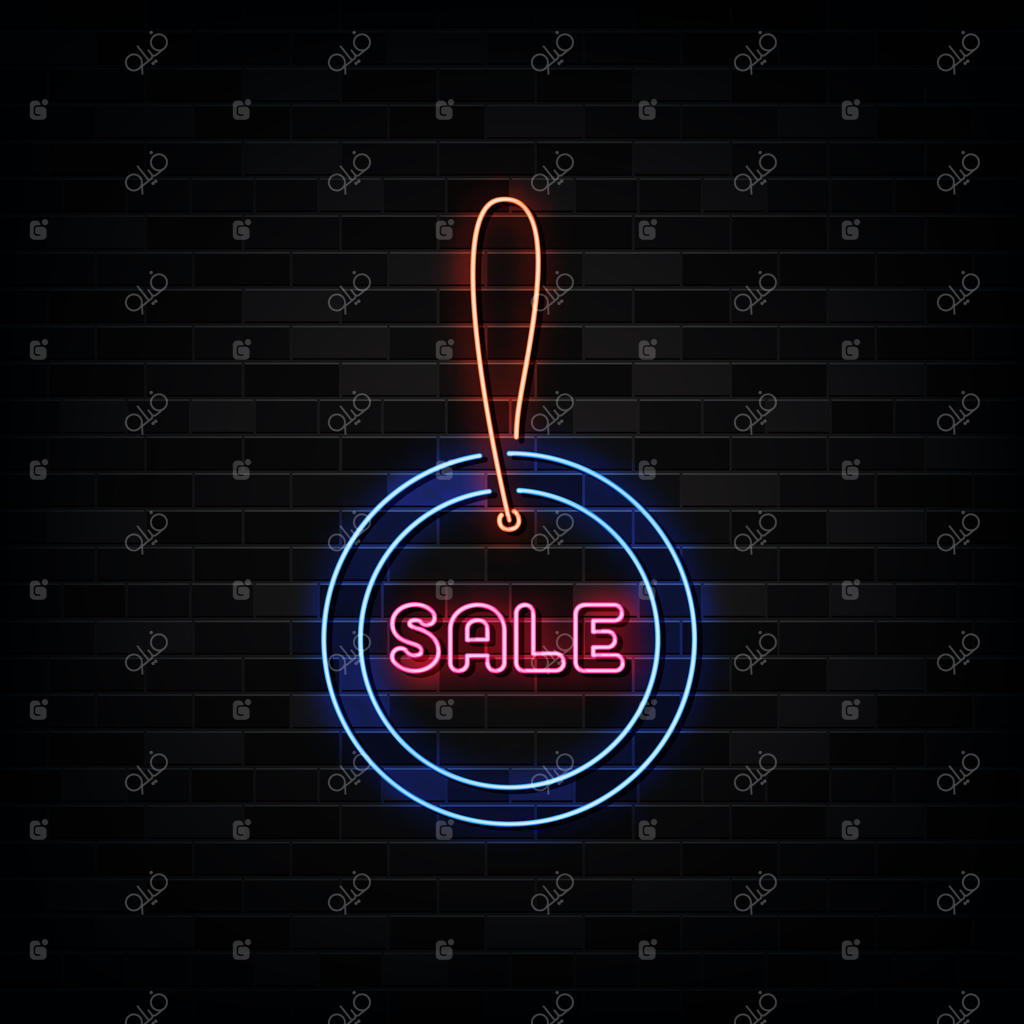 تابلو نئون حراجی - قالب طراحی به سبک نئون