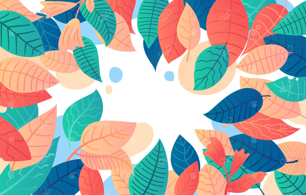 زمینه برگ‌های رنگارنگ با گرادیان