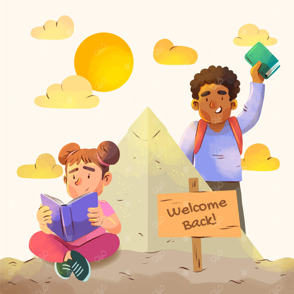 تصویرسازی آبرنگی برای رویداد بازگشایی مدارس