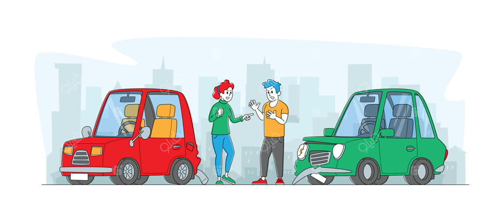 تصادف یا درگیری رانندگان در خیابان؛ مشاجره و دعوا کنار خودروهای آسیب‌دیده در ترافیک شهری