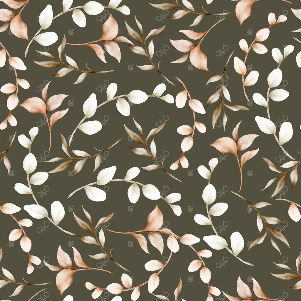 پترن یکپارچه برگ‌های آبرنگی وینتیج و زیبا