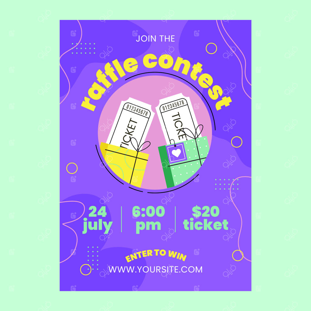 قالب بروشور قرعه‌کشی با طراحی دستی و ساده