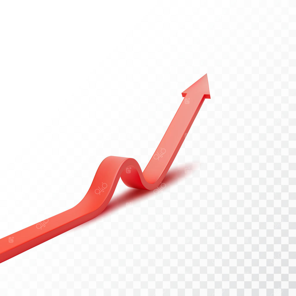 پیکان قرمز سه‌بعدی واقعی با جزئیات بالا. تصویر وکتور برای طراحی گرافیک شما. فرمت EPS 10