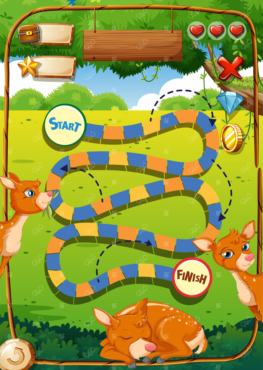 طراحی بازی با پس‌زمینه گوزن‌ها