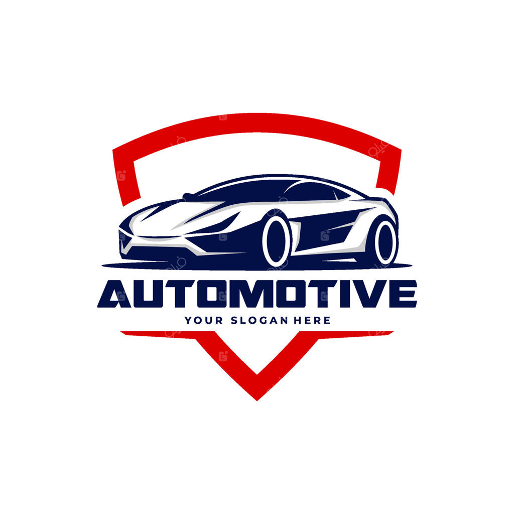 لوگوی خودروی اسپرت مدرن با طراحی سپر