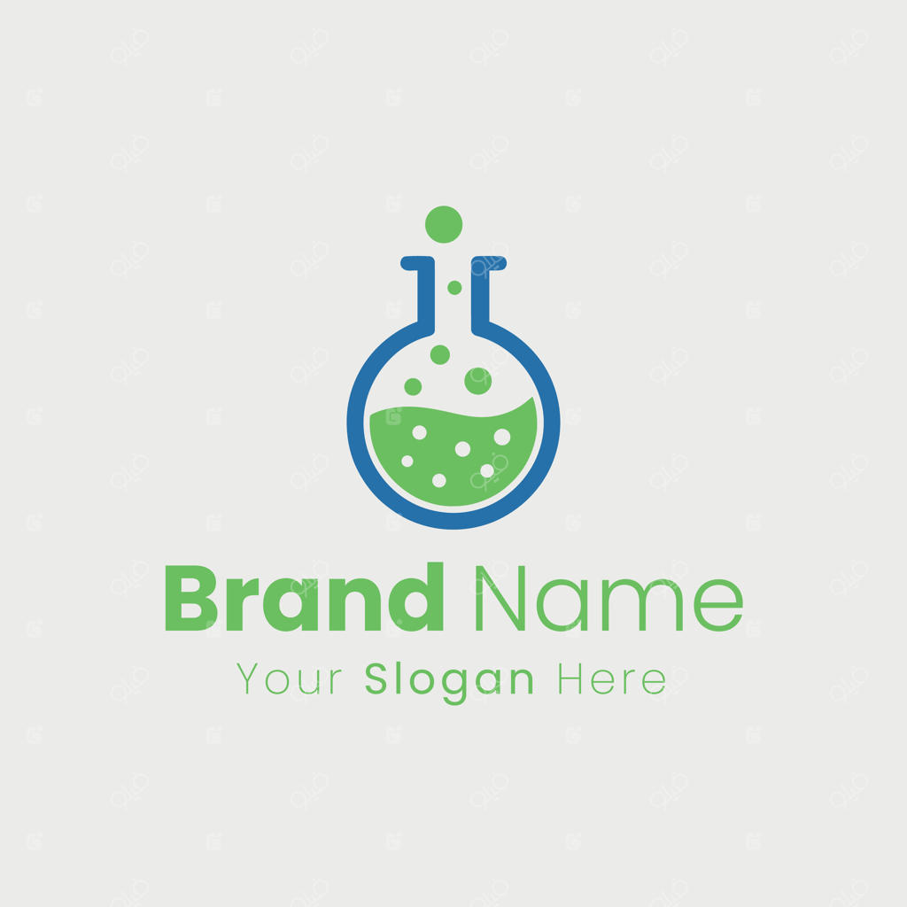 طراحی لوگوی خلاقانه لیوان آزمایشگاهی برای نوآوری و پژوهش‌های علمی