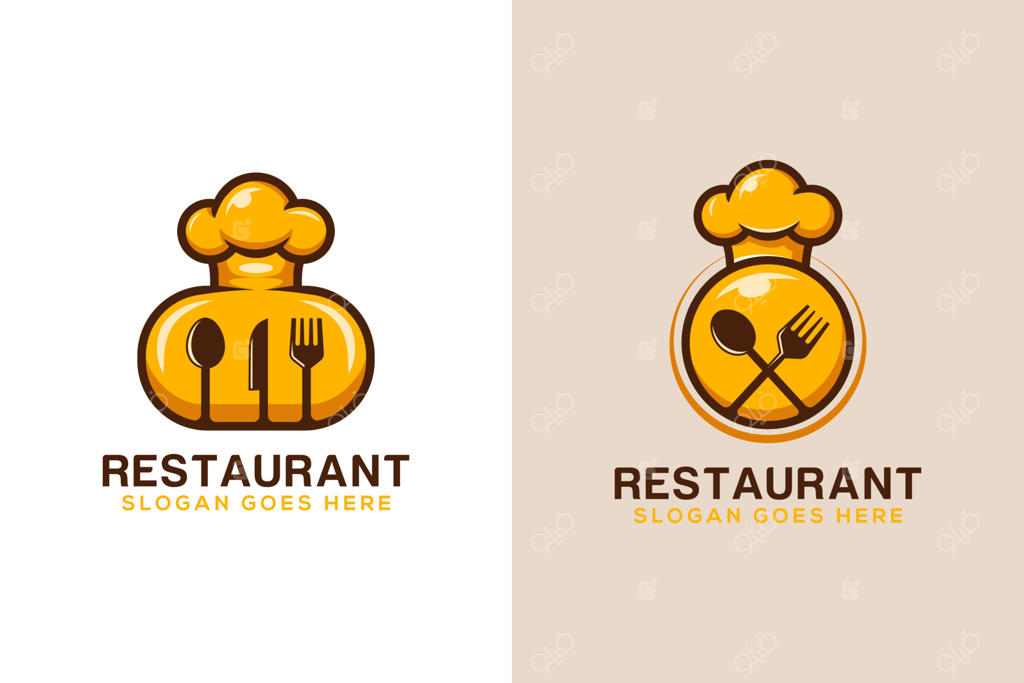 طراحی لوگوی رستوران: نماد غذای خوب، لوگوی غذایی مدرن و وینتیج در دو نسخه