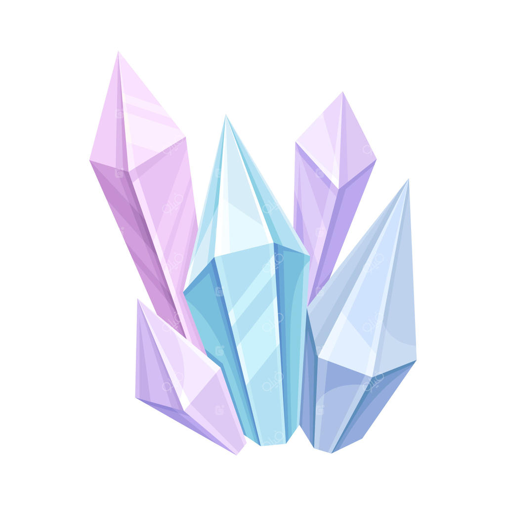 تصویر کارتونی سنگ جادویی روی زمینه سفید