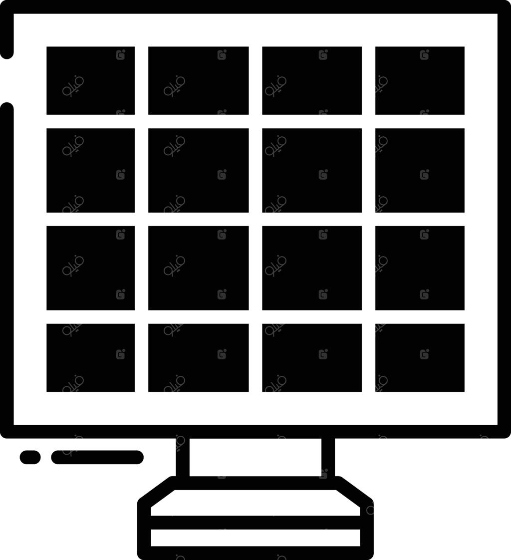 تصویر برداری وکتور و خطی از پنل خورشیدی