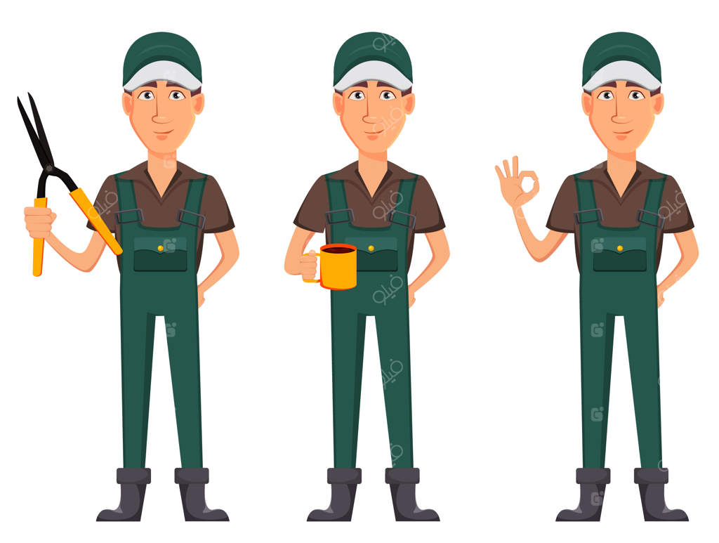 باغبان کارتونی با لباس فرم