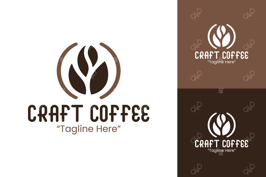 طراحی لوگوی مدرن قهوه دست‌ساز برای عاشقان و برندهای قهوه