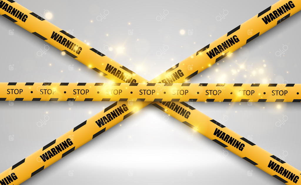 نوار هشدار موانع با پس‌زمینه شفاف - تصویرسازی