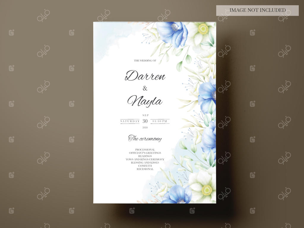 طرح کارت عروسی با طراحی شیک و گل‌دار