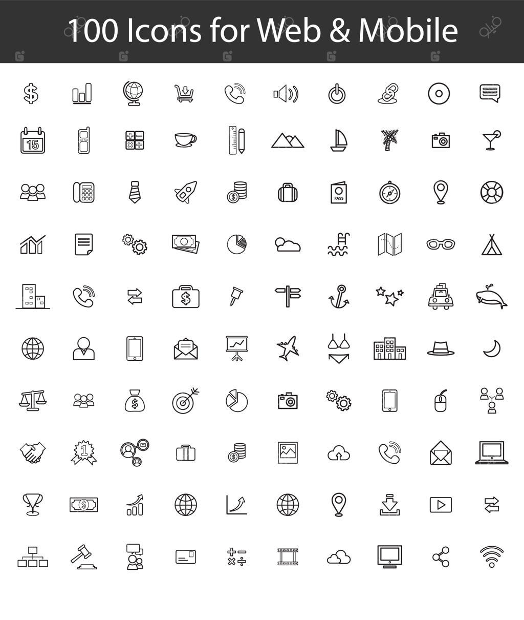 ۱۰۰ آیکون وب و موبایل