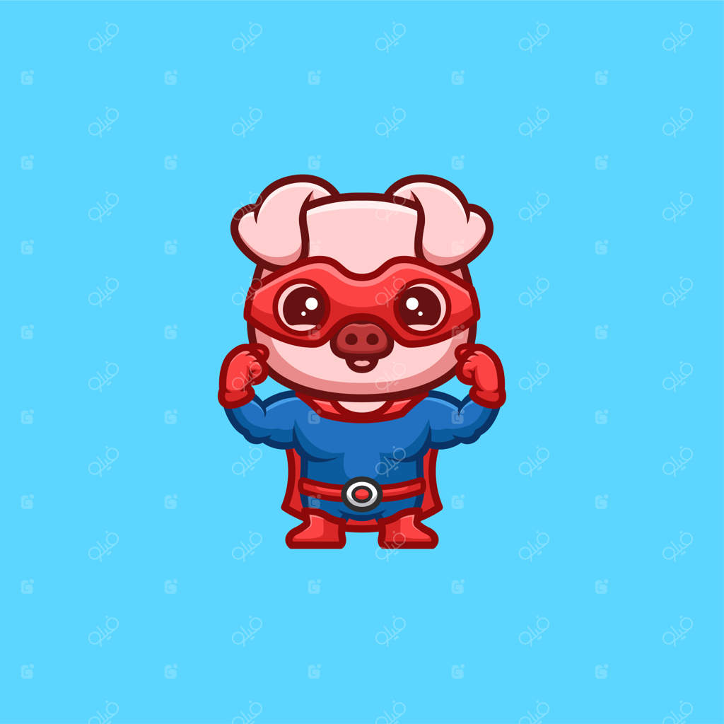 لوگوی بامزه و خلاقانه میمون ابرقهرمان کارتونی