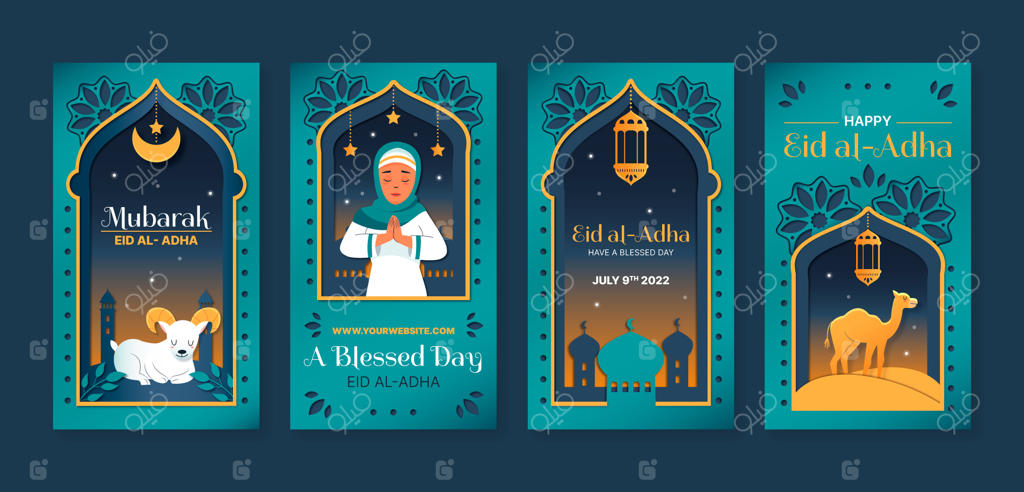 مجموعه استوری‌های اینستاگرام به سبک کاغذی ویژه عید قربان