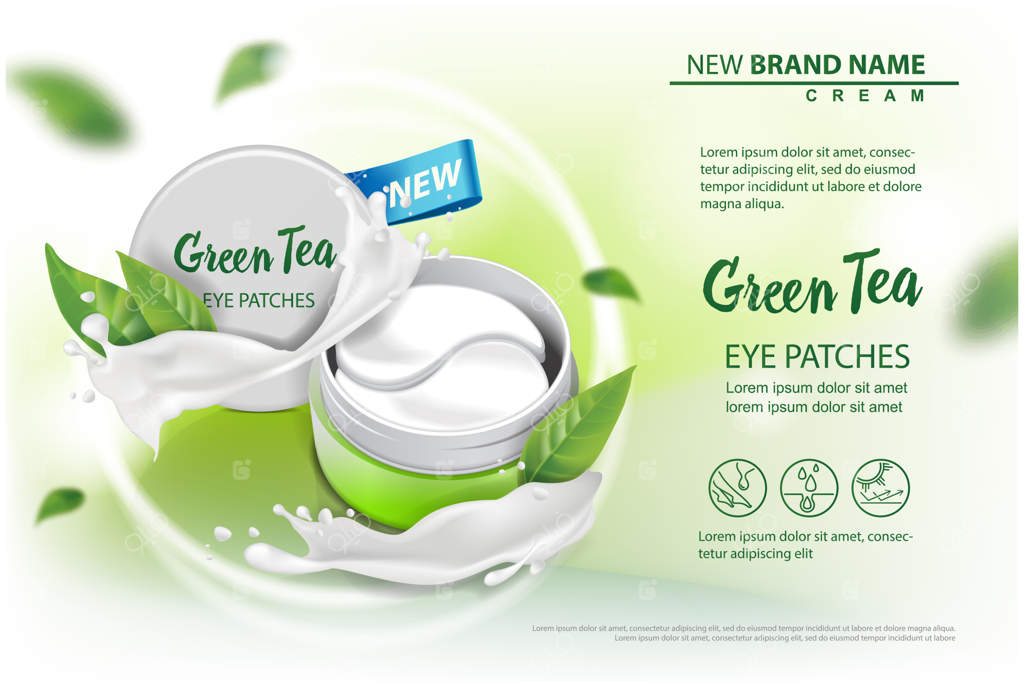 تبلیغات وکتوری پچ‌های ژل آبرسان زیر چشم.