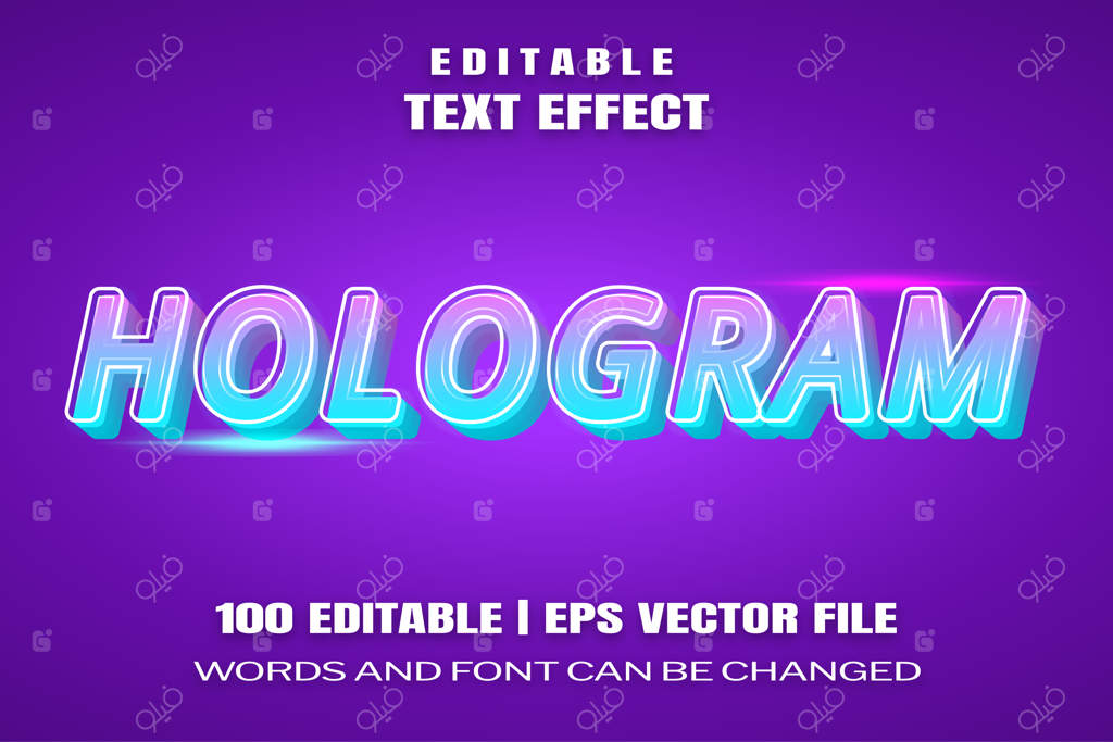 افکت‌های متنی قابل ویرایش هولوگرام، امکان تغییر کلمات و فونت‌ها