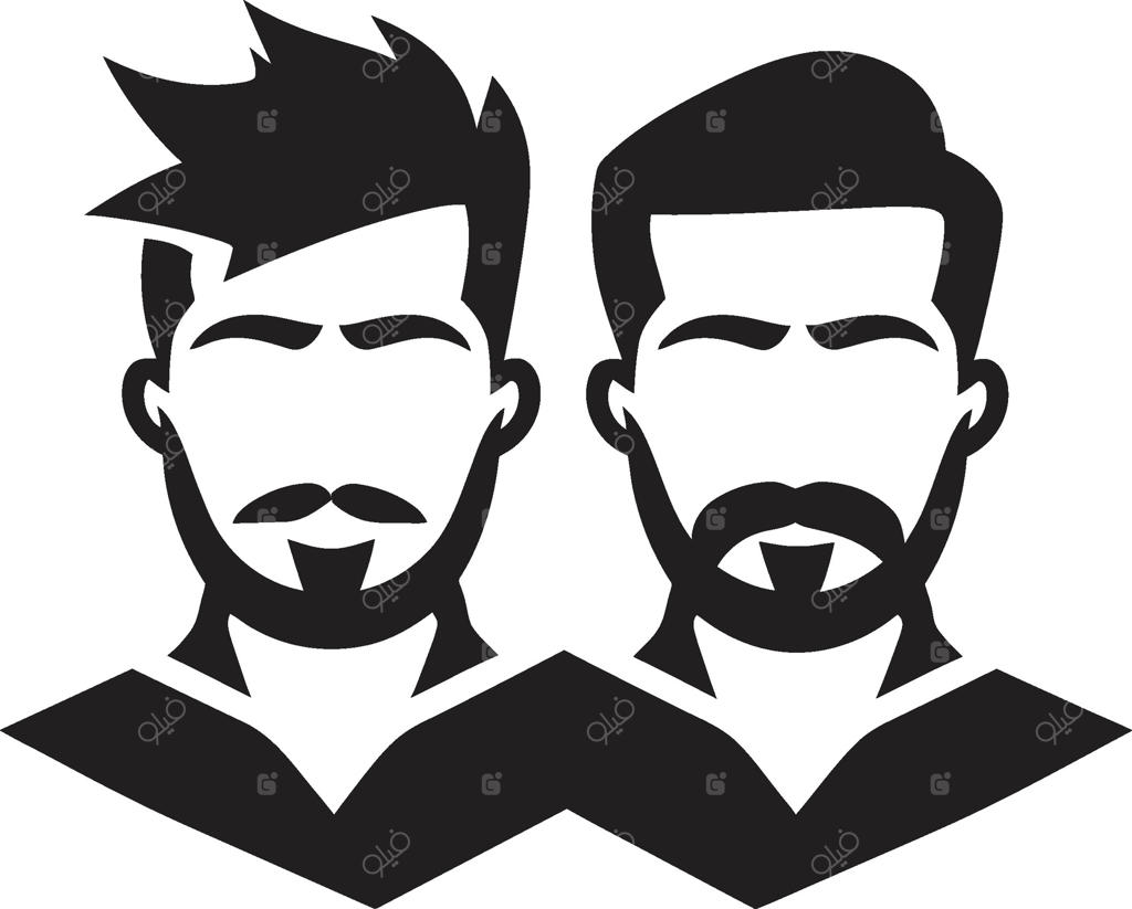 طراحی مدرن نشان اعتماد به نفس: نماد جذابیت مردانه با جزئیات برجسته و چهره قدرتمند