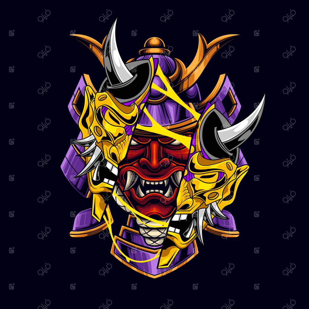 تصویرسازی وکتوری سامورایی ژاپنی