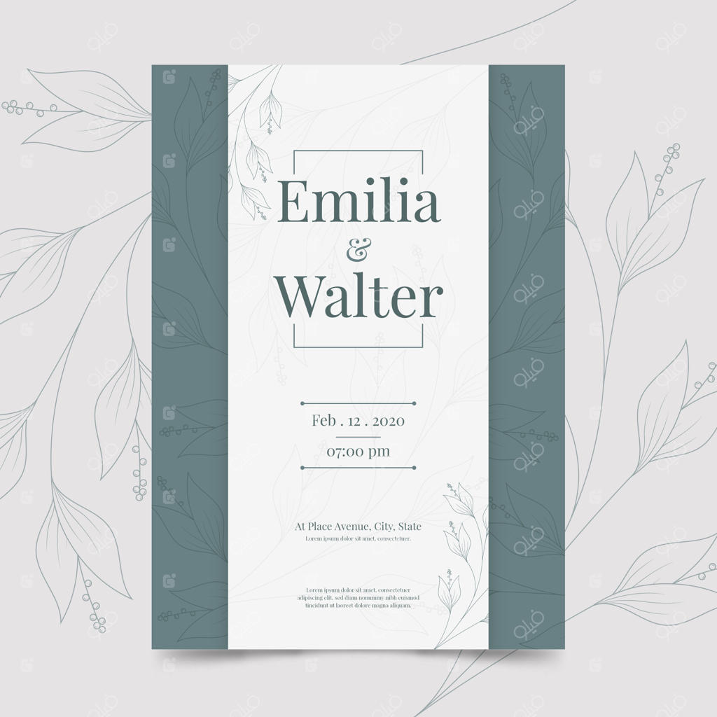 پترن دعوت‌نامه مینیمالیستی عروسی