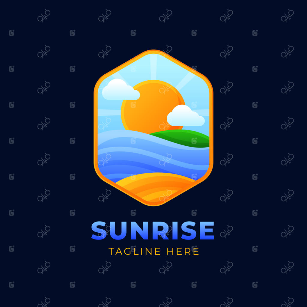 قالب لوگوی گرادیان طلوع آفتاب