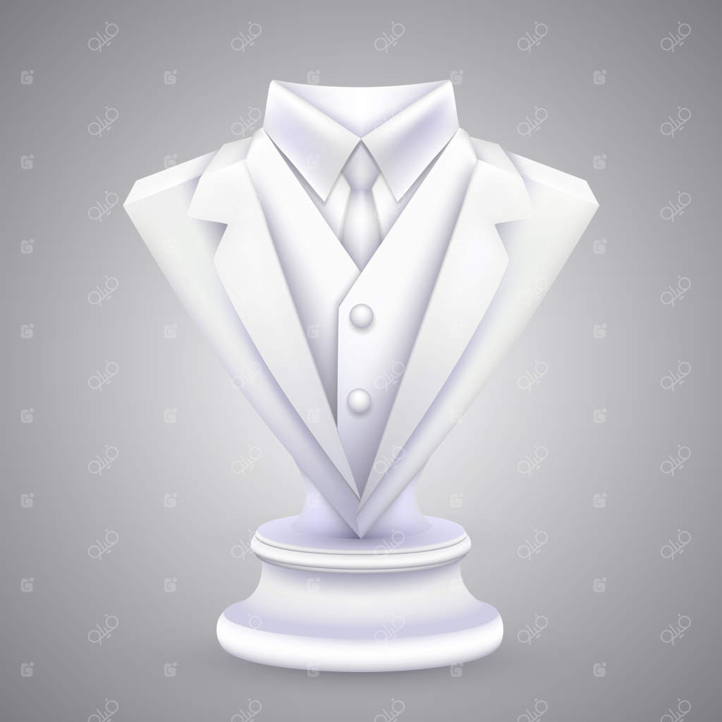 مجسمه ژاکت و کراوات مثلثی. تصویر وکتور