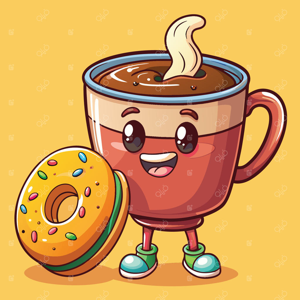 کارتون لذت‌: ازدواج دلچسب قهوه و دونات