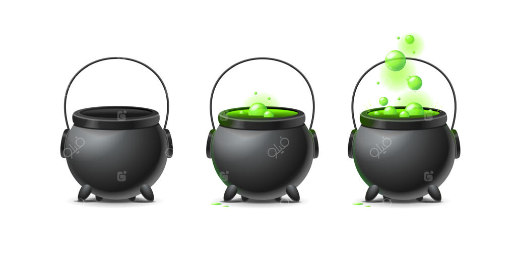 مجموعه انیمیشن سه‌بعدی واقع‌گرایانه دیگ جادوگر. وکتور