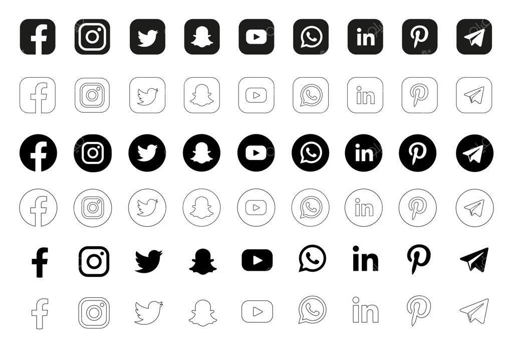 آیکون‌های شبکه‌های اجتماعی